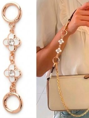 Monogram Purse Charm Chain or Strap Extension - White